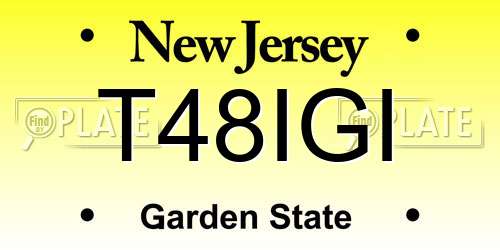 T48IGI New Jersey License Plate
