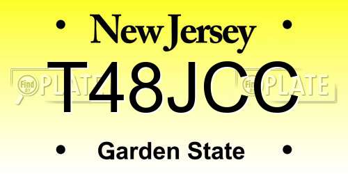 T48JCC New Jersey License Plate