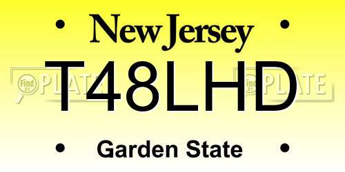 T48LHD New Jersey License Plate