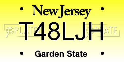T48LJH New Jersey License Plate