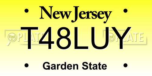 T48LUY New Jersey License Plate