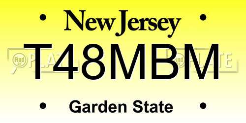 T48MBM New Jersey License Plate
