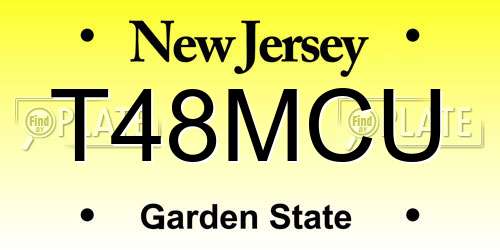 T48MCU New Jersey License Plate