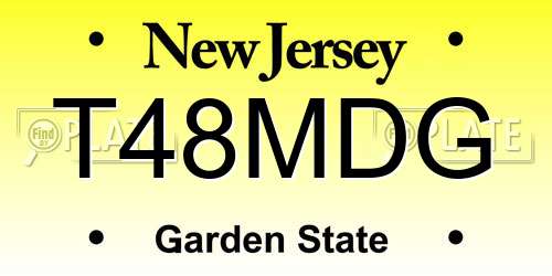 T48MDG New Jersey License Plate