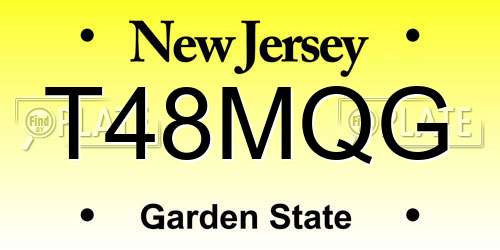 T48MQG New Jersey License Plate