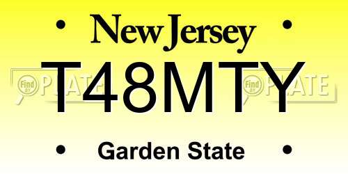 T48MTY New Jersey License Plate
