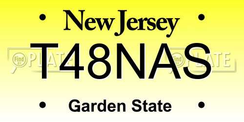 T48NAS New Jersey License Plate