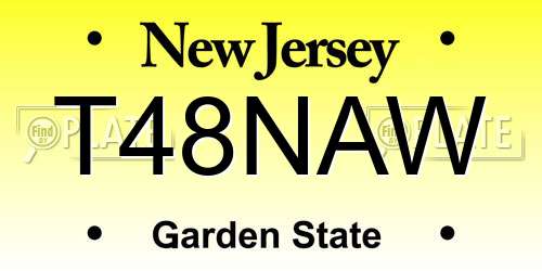 T48NAW New Jersey License Plate