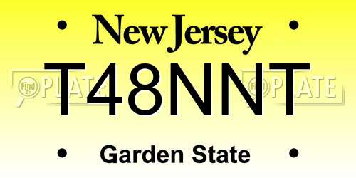 T48NNT New Jersey License Plate