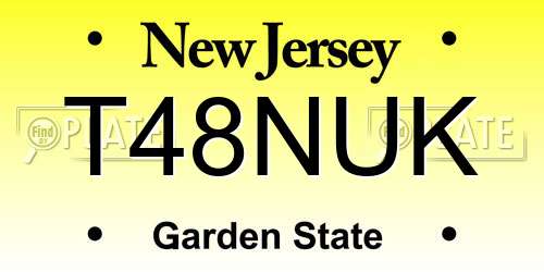 T48NUK New Jersey License Plate
