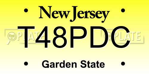 T48PDC New Jersey License Plate
