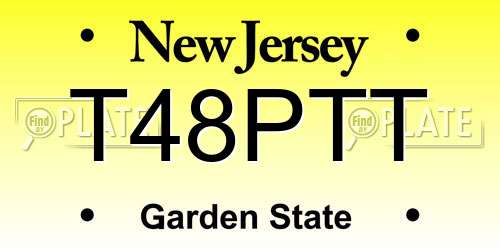 T48PTT New Jersey License Plate