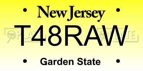 T48RAW New Jersey License Plate