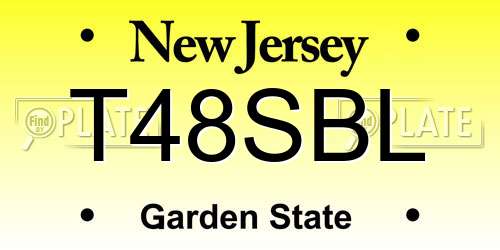 T48SBL New Jersey License Plate