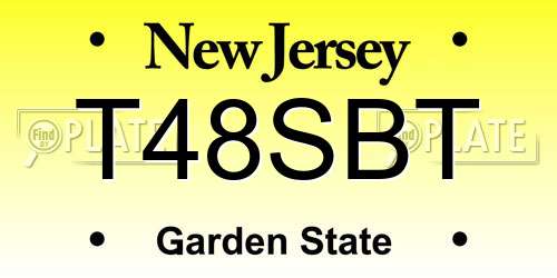 T48SBT New Jersey License Plate