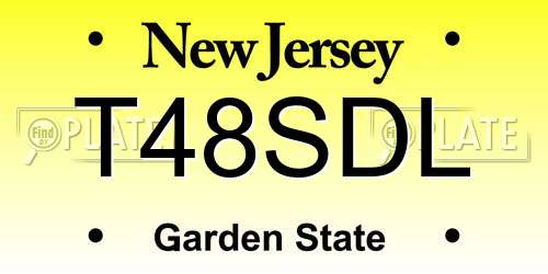 T48SDL New Jersey License Plate