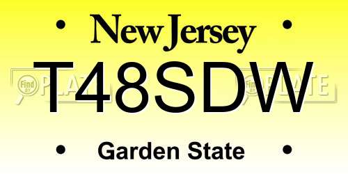 T48SDW New Jersey License Plate