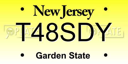 T48SDY New Jersey License Plate