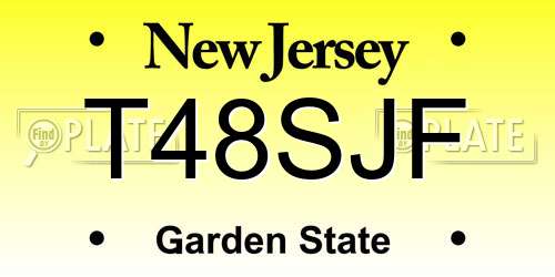 T48SJF New Jersey License Plate
