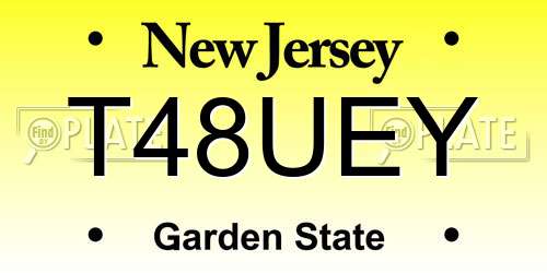 T48UEY New Jersey License Plate