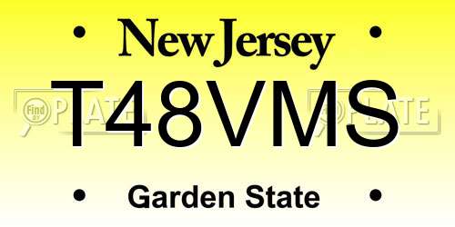 T48VMS New Jersey License Plate