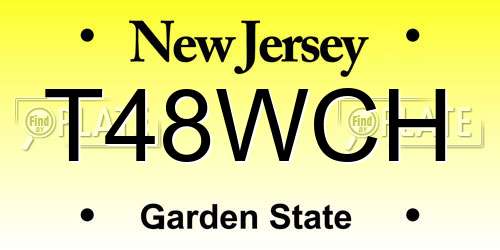 T48WCH New Jersey License Plate