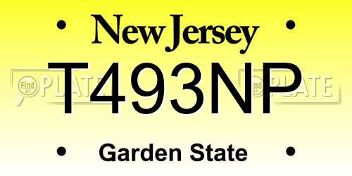 T493NP New Jersey License Plate