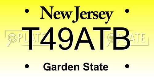 T49ATB New Jersey License Plate