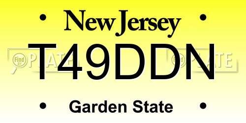 T49DDN New Jersey License Plate