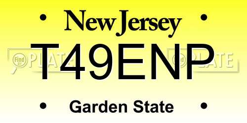 T49ENP New Jersey License Plate