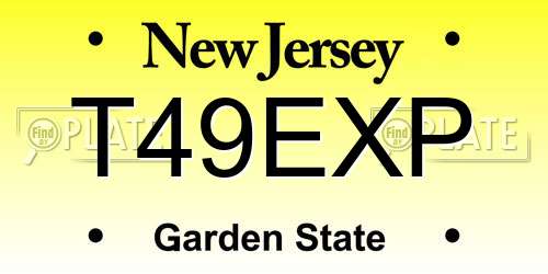 T49EXP New Jersey License Plate