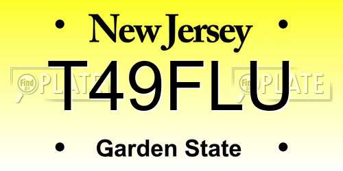 T49FLU New Jersey License Plate