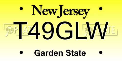 T49GLW New Jersey License Plate