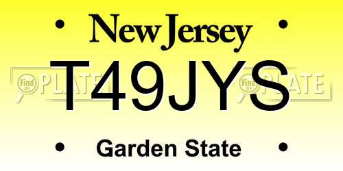 T49JYS New Jersey License Plate