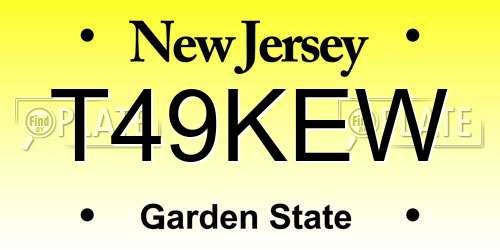 T49KEW New Jersey License Plate