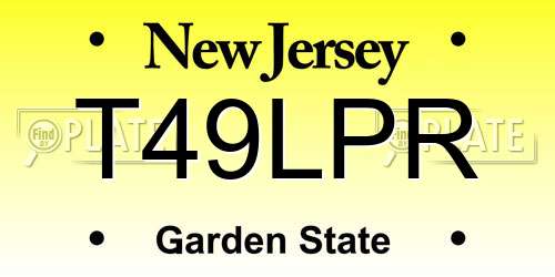 T49LPR New Jersey License Plate