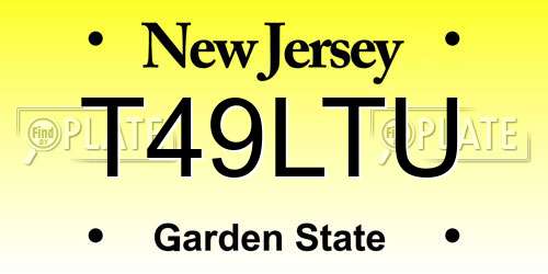T49LTU New Jersey License Plate