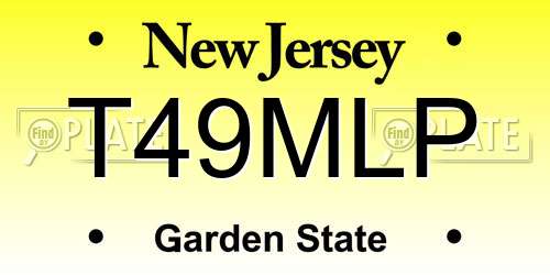T49MLP New Jersey License Plate