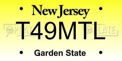 T49MTL New Jersey License Plate