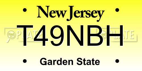 T49NBH New Jersey License Plate