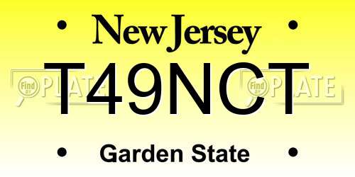T49NCT New Jersey License Plate