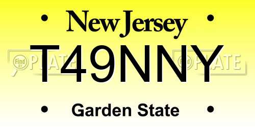 T49NNY New Jersey License Plate