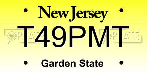 T49PMT New Jersey License Plate