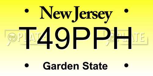 T49PPH New Jersey License Plate