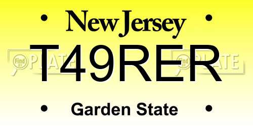 T49RER New Jersey License Plate