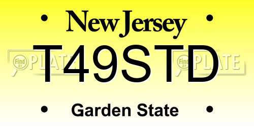 T49STD New Jersey License Plate