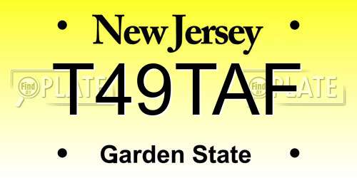 T49TAF New Jersey License Plate