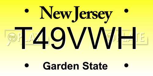 T49VWH New Jersey License Plate