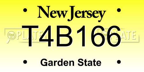 T4B166 New Jersey License Plate
