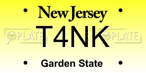 T4NK New Jersey License Plate
